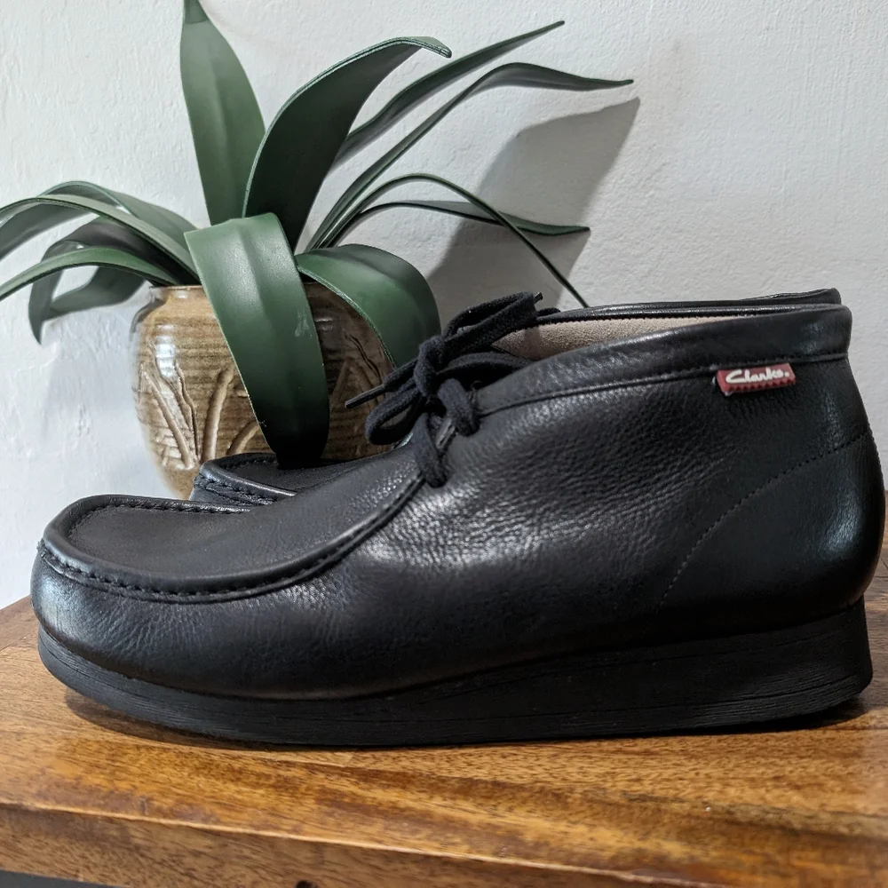 Clarks Stinson  Shoes Black 63362 leather ‎ MEN SIZE 13M